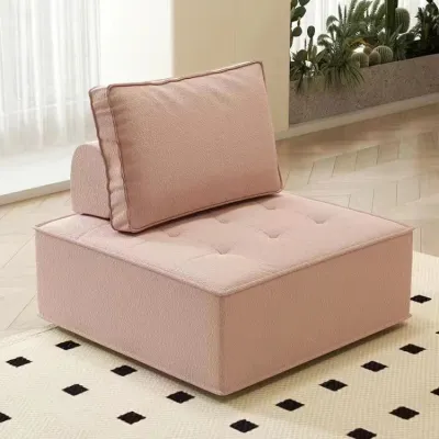 Lazy Boy SofaMovable Structure Tofu Sofa TatamiTechnical Leather Fabrics Bedroom Small SofaScandinavian Minimalist Design