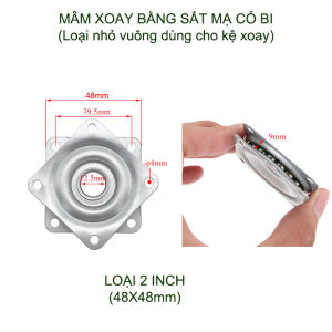 01 Mâm xoay vuông 360 độ làm bằng thép không gỉ có bi làm tủ-kệ xoay đa năng (loại nhỏ 2-6inch tùy chọn)