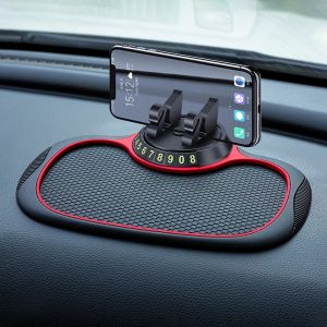 Multi-Functional Car Anti-Slip Mat with Rotatable Phone Holder Auto Dashboard Mount Silicone Non-Slip Pad Interior Organizer Anti Slide Mat