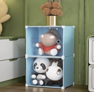 TỦ NHỰA LẮP GHÉP 2 Ô ĐỰNG GẤU BÔNG TÚI XÁCH TRANG SỨC ĐỒ CHƠI SÁCH TRONG SUỐT BẢO QUẢN KHÔNG BỤI
