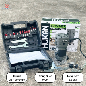 Máy Soi Máy Phay Gỗ Hukan - G2 - MPG 0635 Công Suất 700W Tặng Kèm 12 Mũi Phay Gỗ Chuyên Dụng