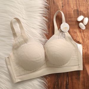Maniyun Mulberry Silk Seamless Bra Small Chest 1CM Think Antibacterial Care Bra Non-wired Comfort Lingerie