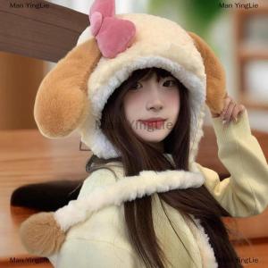 [COD] Man YingLie Cute Pancake Plush Hat For Women Autumn And Winter Plush Thick Warm Face Small Ear Protection Hat