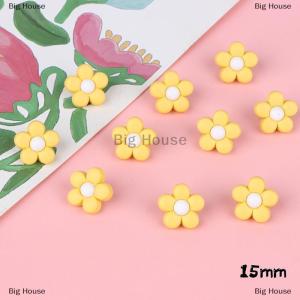 [COD] Big House เสื้อโค้ทของเด็ก18 15มม. 10ชิ้นกระดุมดอกไม้หลากสีสำหรับเสื้อผ้าเด็กเสื้อสเวตเตอร์น่ารักตกแต่งชุดอุปกรณ์ตัดเย็บ