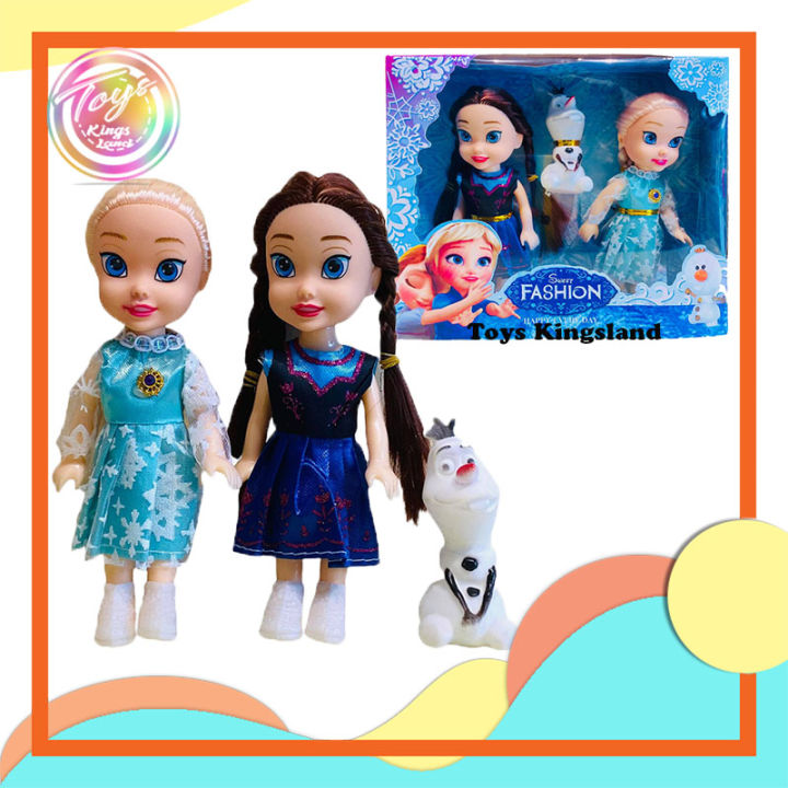 TK Fully Rubberize Doll Anna and Elsa with mini olaf