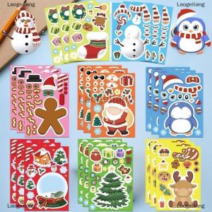 [COD] Laogeliang 8 Tấm Trẻ Em Bên Trang Trí Đồ Chơi Giáng Sinh Câu Đố Dán Tạo Ra Riêng Bạn Santa Claus DIY Make-A-Face Trò Chơi Ghép Hình