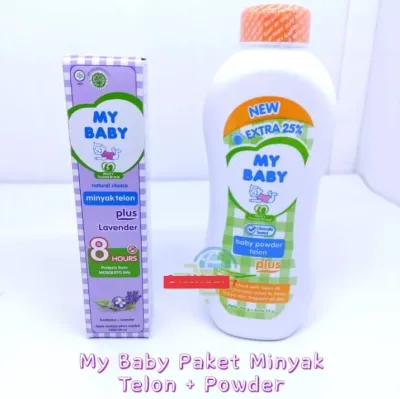 Telon Murah My Baby 150 ML Paket + My Baby Powder 125 Gram / My Baby Powder Bedak 125 Gram
