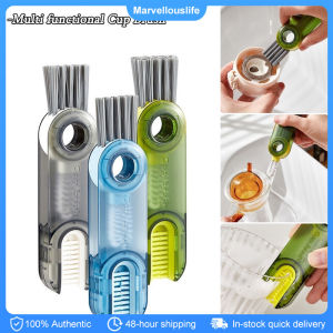 3 In 1 Cup Cleaning Brush Multi-functional Cup Mouth Scrubber Rotatable Cup Lid Cleaner Household Cleaning Brush