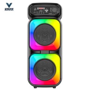 BT Wireless Speaker Support MIC/TF/USB/AUX Party Speaker with LED Lights for Party Outdoor Travel Birthday Gift [Vodool Center]