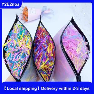 【Local shipping】 1000pcs Girls Colourful Disposable Rubber Band Elastic Hair Bands Headband Children Ponytail Holder Bands For Kids Accessories