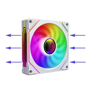 พัดลมเคสคอมพิวเตอร์ Prism 4 Pro ขนาด 12cmx12cm ARGB 4 พิน PWM พัดลมระบายความร้อนแบบเงียบ 12V ปริมาณลมขนาดใหญ่ 45.2CFM/600-1500RPM พัดลมระบายความร้อนซีพียู