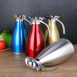 European Style Coffee Pot 2L 1.5L Stainless Steel Coffee Pot Carafe Double Wall Vacuum Insulated Thermo Kettle Teko Kopi Cerek