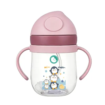 Dr.isla Botol Minum Bayi / Feeding Cup Baby BY01 Gelas Anak Balita Training Cup Baby 250ml Karakter Kartun Lucu Cangkir Air Bayi Anak Jerami Botol