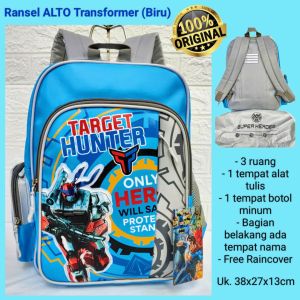 Tas Anak Sekolah ALTO Kids Anak Laki-Laki dan Perempuan SD Ransel Anak Karakter Mobil Super Hero