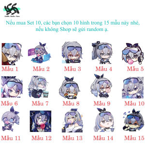 Honkai Star Rail - Set 10/15 Sticker Hacker Sói Bạc / Silver Wolf - Thợ Săn Stellaron game Honkai Star Rail hình dán trang trí chống nước chống xước