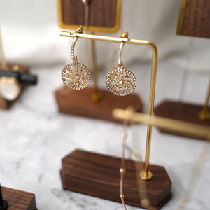 shiqinbaihuo Đồ trang sức hiển thị đứng Vòng cổ bông tai đồ trang sức đồng gỗ trang sức hiển thị đạo cụ chụp trang sức gian hàng hiển thị miếng