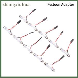 zhangxiuhua 10Pcs Adapter For Car Light Led Panel Stop Lamp Car Interior Dome Bulb T10 BA9S T4W Festoon To Pink Connector Wire Cables