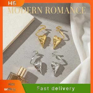 HB Chic Heart Huggie Hoop Earrings Charm Trendy Fashion Jewelry For Women Chunky Heart Warps Earrings