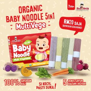 IBU ANIS BABY FOOD - ORGANIC BABY NOODLE  mix vegetable noodle mee sayur bayi