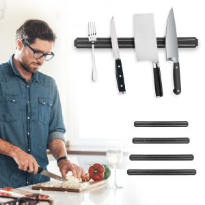 Powerful Magnetic Knife Holder Wall Mount Black ABS Placstic Block Storage Holder Chef Rack Strip Utensil Kitchen For metal Knife