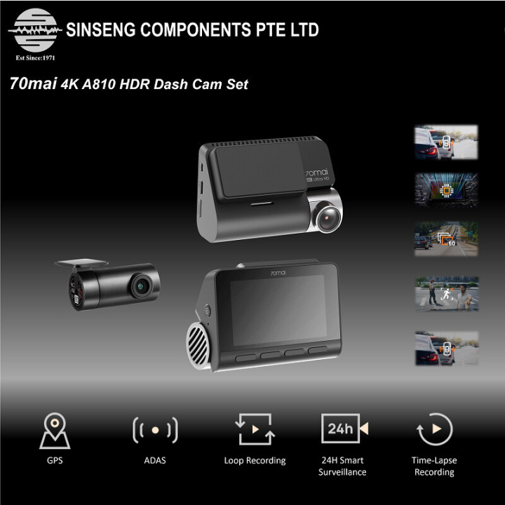 70mai A810 4K 60FPS Sony Starvis 2 IMX678 HDR Dual Channel Front