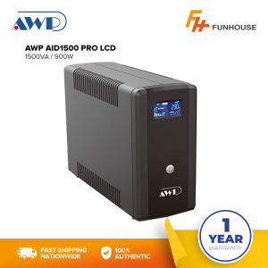 Funhouse | AWP AID1500 PRO LCD 1500VA 900W 12V 8AH 6 Universal Socket Compact Design Tower Form Factor AVR