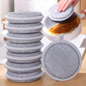5PCS Double Side Dish Wash Sponges Reusable Double Side Magic Sponge Pot Brush Remove Dirt Kitchen Cleaning Tool