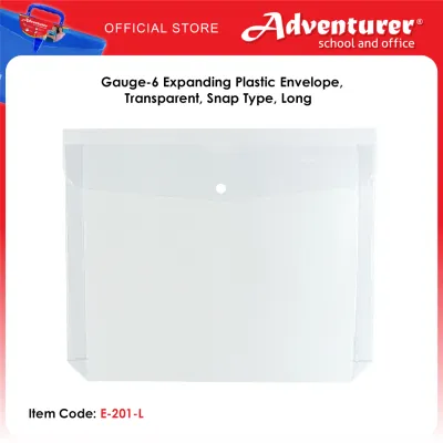 Adventurer Gauge-6 Expanding Plastic Envelope Transparent Snap Type Long