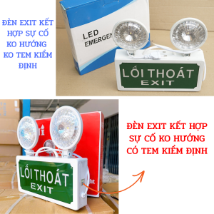 Đèn 2in1- Đèn chiếu sáng sự cố khẩn cấp kết hợp EXIT thoát hiểm có tem kiểm định-Mất điện vẫn sáng thêm dc 1-2h