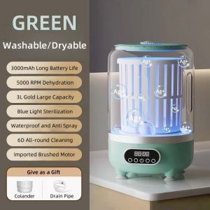 3L Laundry Cup with Dehydration Function Portable Washing Machine Underwear Socks Washing Machine for Travel Home Dormitory