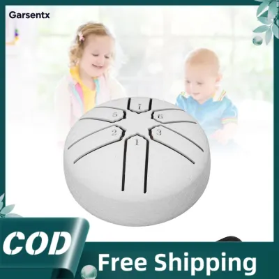 Garsentx Trống Lưỡi Thép Handpan Trống 6 Lưu Ý Dễ Sử Dụng Đa Năng Thu Nhỏ 3 Inch Thư Giãn Cho Trẻ Em