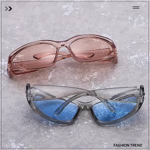 แว่นกันแดดสตีมพังค์ แว่นกันแดดกีฬาแบบกระจกสำหรับผู้หญิง แว่นตาแฟชั่นสีสันสดใสสไตล์พังค์