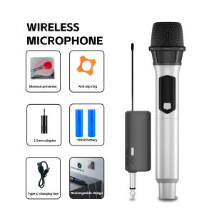 108V1Professional Wireless Microphone UHF Handheld Rechargeable Dynamic Microphone For Karaoke