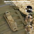 OneTigris Flashlight Holster Molle Flashlight Holder for Belt Pouch for Torch Linear Hand Tool with Open-top MOLLE Strap for Vertical & Horizontal Carrying (Black). 