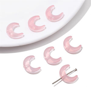 10pcs/Bag Crystal Glass Moon Charm Beads fit for 8mm Beads for Necklace Bracelet DIY Jewelry Making Supply