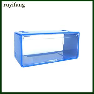ruyifang กล่องเก็บของแบบวางซ้อนกันได้กันฝุ่นใส1ชิ้นกล่องโชว์รถยนต์โมเดลรถทำจากโลหะผสมสำหรับเด็ก
