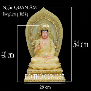 [ Cao 40 cm ] Tượng Quan Âm Bồ Tát Bột Đá Thạch Anh Đài Loan Cao Cấp