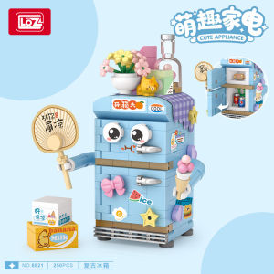 Loz สินค้าใหม่ บล็อคตัวต่อเครื่องใช้ในบ้านสุดน่ารัก อนุภาคเล็ก ๆ ประกอบตู้เย็น โมเดลเครื่องประดับน่ารักสำหรับเด็กผู้หญิง ของขวัญ