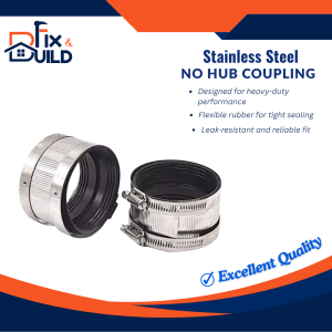Rubber Coupling with Stainless Clamp Flexible Pipe Connector No Hub Coupling for Plumbing
