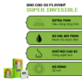 Bao Cao Su PlayAh Super Invisible Siêu Mỏng Hộp 10 size 52mm, nhiều gel, truyền nhiệt. 