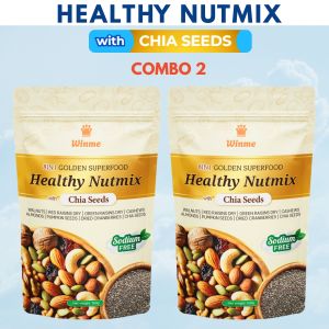 WINME 8 in 1 Healthy Mixed Nuts With Chia Seeds mix nuts Instant Healthy Canned Dry Fruit Snack Super Meal mixed nuts and fruit Contains Almonds/Cashew/Walnut 160g