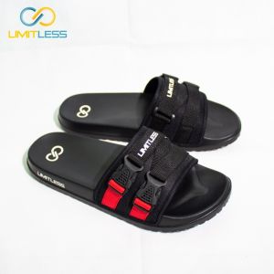 LIMITLESS Sandal Slop Pria Anti Slip Sendal Slide Pria Selop Slip On Terbaru Sendal Cowok Dewasa Casual Hitam