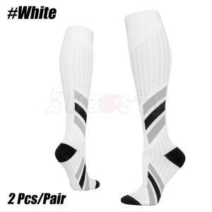 Buzesty 1Pair Compression Socks for Women &Men Circulation 20-30 mmHg Best High Compression Stockings for Running Athletic Travel Flight