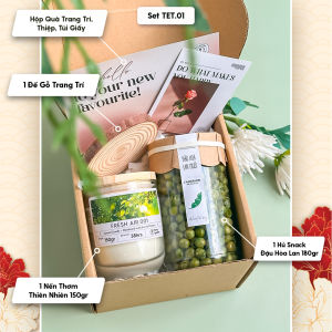 Set Quà Tặng Tết Sức Khỏe Với Nến Thơm Thư Giãn và Trà Thanh Nhiệt HENY GARDEN