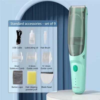 HamshMoc Baby Hair Clipper Vacuum Hair Trimmer Ceramic Blades Quiet Motor Large Capacity Storage Washable Design