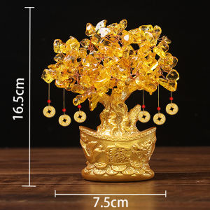 发财树 招财 聚宝盆 元宝 福袋 风水 开光  水晶 五帝钱 Resin Money Lucky Tree Feng Shui Decoration   eng Shui 树脂招财树摆件 开运送礼  摇钱树 家居饰品 开业礼品 Room Decoration Home Decor