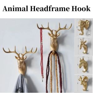 520YOSWI Portable Animal Head Hook Bathroom Accessories Multi-function Decorative Coat Caps Racks  Wall Mounted Giraffe Hooks