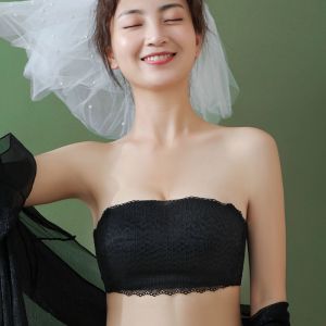 strapless underwear Thickened Bra 8cm Super Thick Flat Chest Small Special Gathering Anti-Slip Extra Tube Top Invisible Women㏇X0410