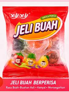 妙妙 Mixed Fruit Flavored Jelly (Assorted Flavors) – 5 Pieces per Pack Chewy & Soft Texture Light Snack 75g