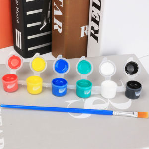 🔥chageey👍 6 Colors Poster Paint Acrylic Paint Kid Watercolor Paint With Painting Brush DIY Wall Drawing Painting Art Supplies